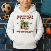GodS Rock Solid Retro Breaker Rock Beach Vbs 2024 Kids Hoodie thumb 2