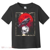 Gothic Raven Skull Red Moon Black Crow Toddler T-Shirt thumb 0
