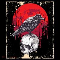 Gothic Raven Skull Red Moon Black Crow Kids Sweatshirt thumb 2
