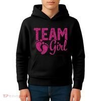 Gender Reveal Team Girl Pink Kids Hoodie thumb 4