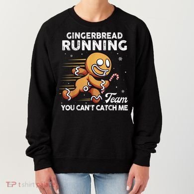 Gingerbread Running Team Christmas Cookie Funny Baking Women's Sweatshirt
