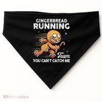 Gingerbread Running Team Christmas Cookie Funny Baking USA-Made Doggie Bandana thumb 0