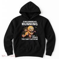 Gingerbread Running Team Christmas Cookie Funny Baking Hoodie thumb 0