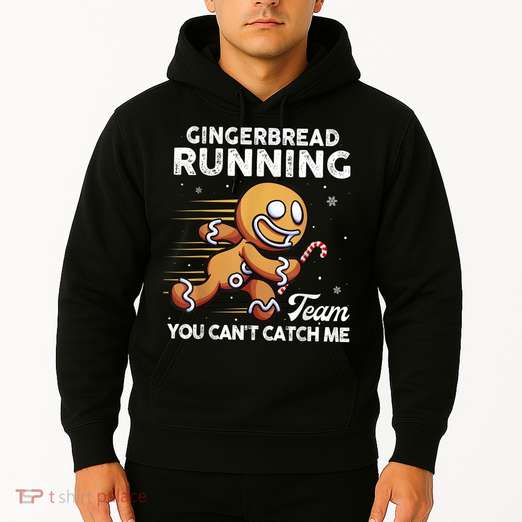 Gingerbread Running Team Christmas Cookie Funny Baking Hoodie