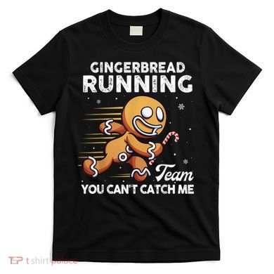 Gingerbread Running Team Christmas Cookie Funny Baking T-Shirt