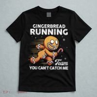 Gingerbread Running Team Christmas Cookie Funny Baking T-Shirt thumb 5