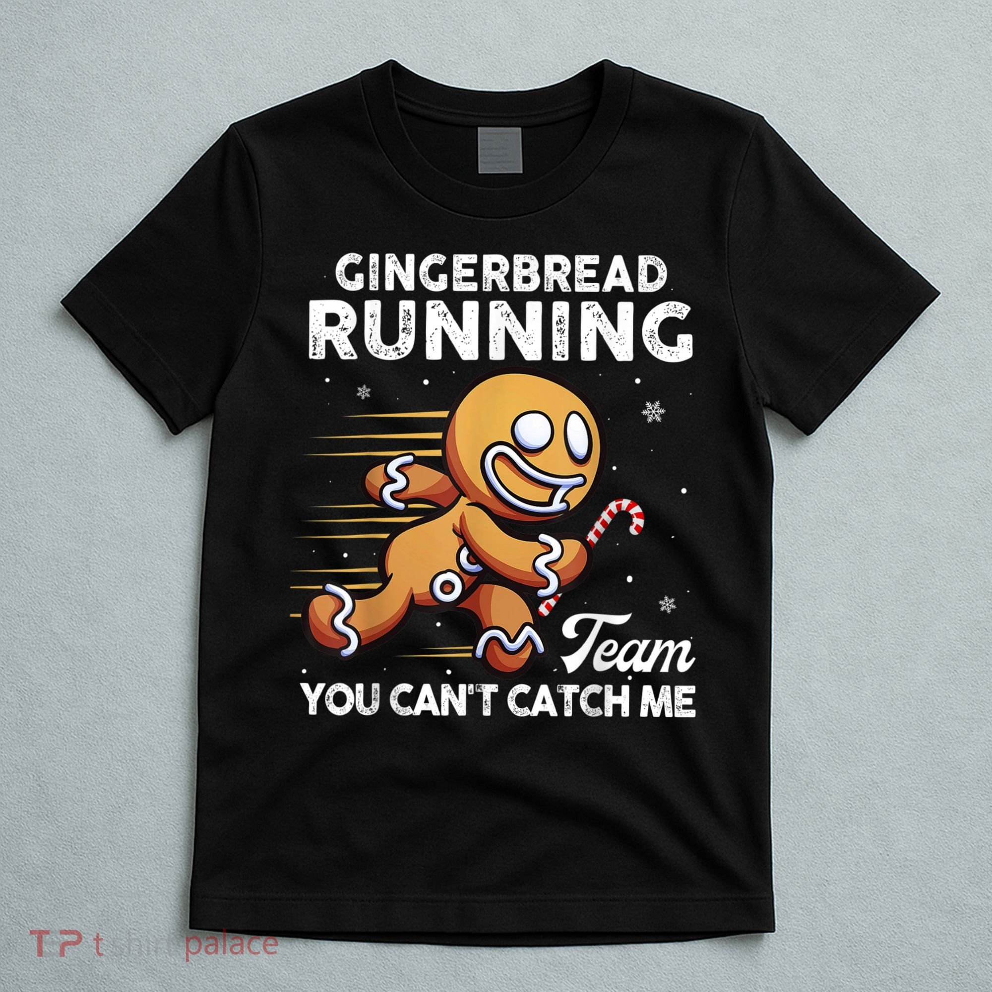 Gingerbread Running Team Christmas Cookie Funny Baking T-Shirt