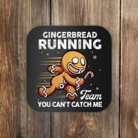 Gingerbread Running Team Christmas Cookie Funny Baking Coaster thumb 0