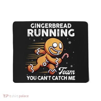 Gingerbread Running Team Christmas Cookie Funny Baking Mousepad