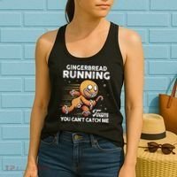 Gingerbread Running Team Christmas Cookie Funny Baking Women's Tank Top thumb 2