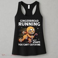 Gingerbread Running Team Christmas Cookie Funny Baking Women's Tank Top thumb 3