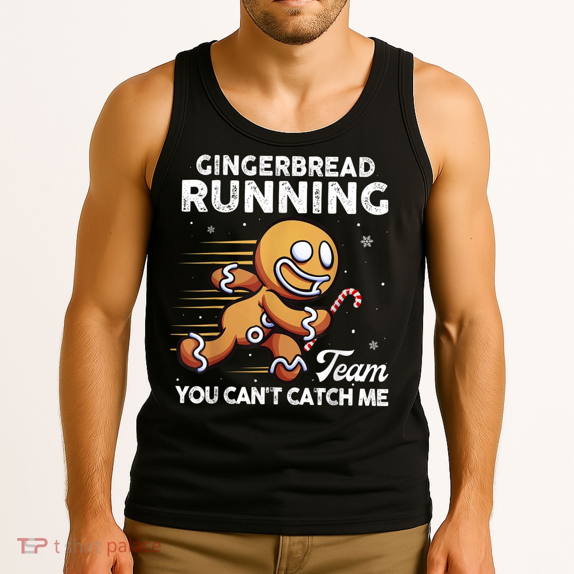 Gingerbread Running Team Christmas Cookie Funny Baking Tank Top