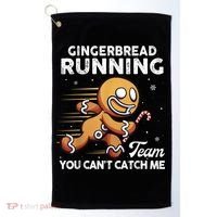 Gingerbread Running Team Christmas Cookie Funny Baking Golf Towel thumb 0