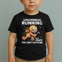 Gingerbread Running Team Christmas Cookie Funny Baking Toddler T-Shirt thumb 2
