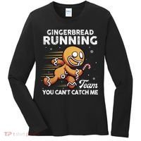 Gingerbread Running Team Christmas Cookie Funny Baking Women's Long Sleeve Shirt thumb 0