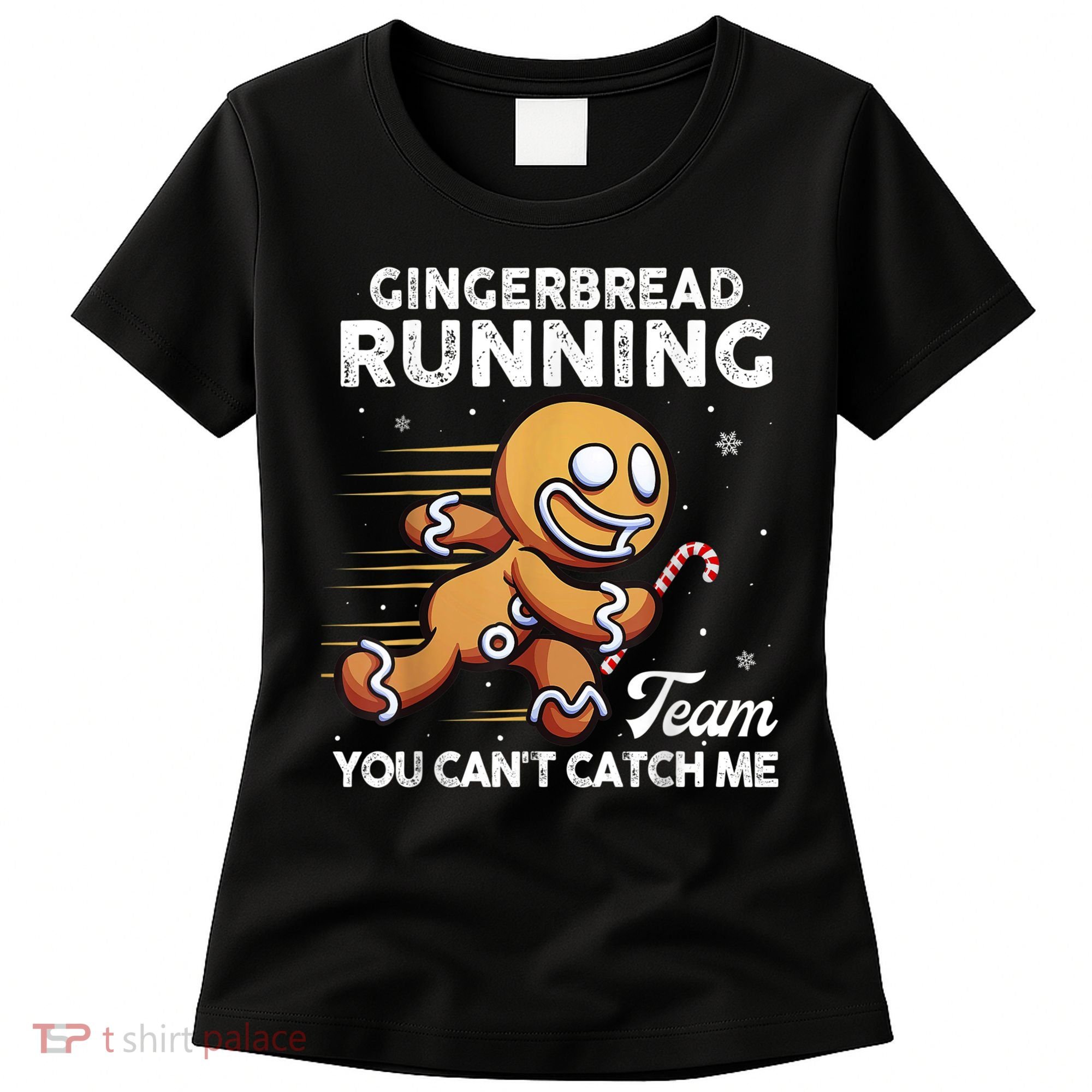 Gingerbread Running Team Christmas Cookie Funny Baking Women's T-Shirt