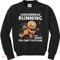 Gingerbread Running Team Christmas Cookie Funny Baking Kids Sweatshirt thumb 0