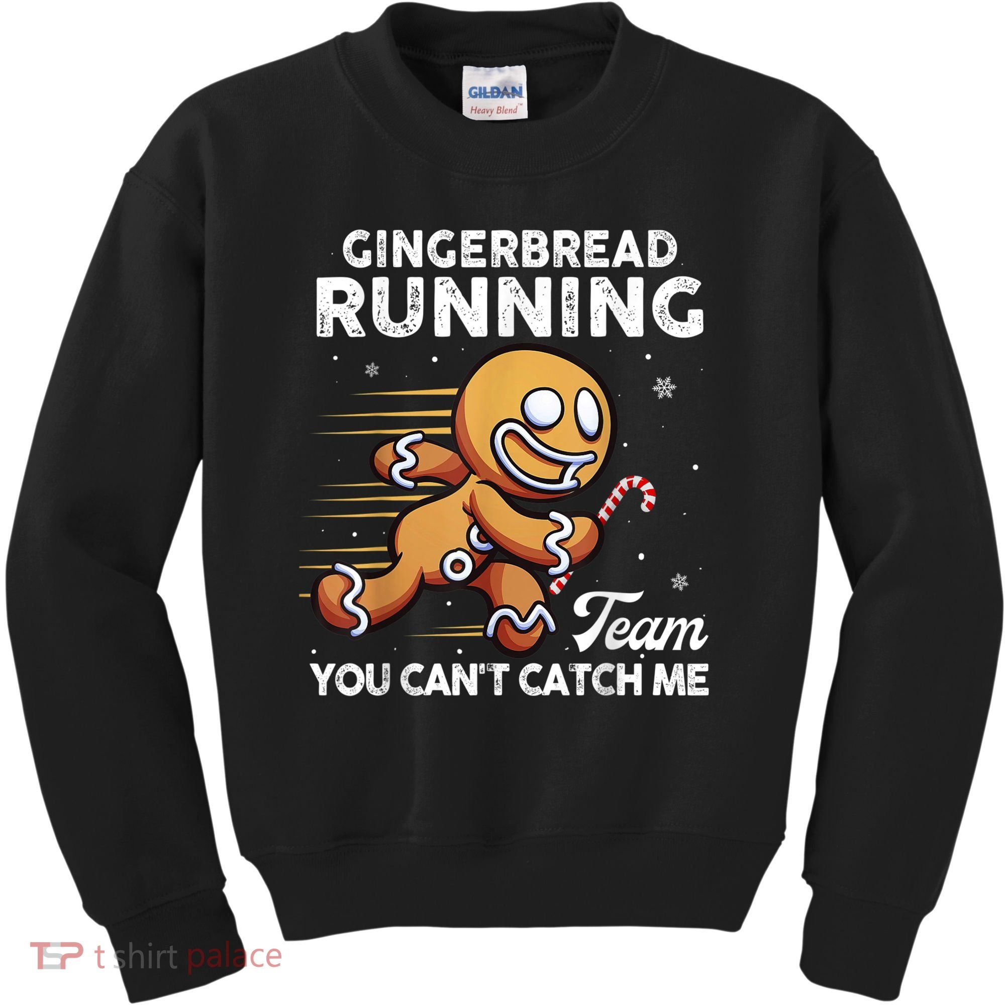 Gingerbread Running Team Christmas Cookie Funny Baking Kids Sweatshirt