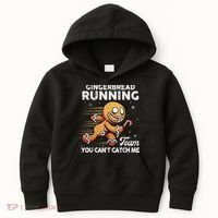 Gingerbread Running Team Christmas Cookie Funny Baking Kids Hoodie thumb 0