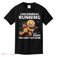 Gingerbread Running Team Christmas Cookie Funny Baking Kids T-Shirt thumb 0