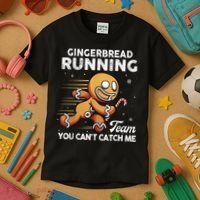Gingerbread Running Team Christmas Cookie Funny Baking Kids T-Shirt thumb 3