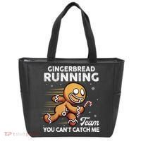 Gingerbread Running Team Christmas Cookie Funny Baking Tote Bag thumb 0