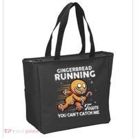 Gingerbread Running Team Christmas Cookie Funny Baking Tote Bag thumb 2