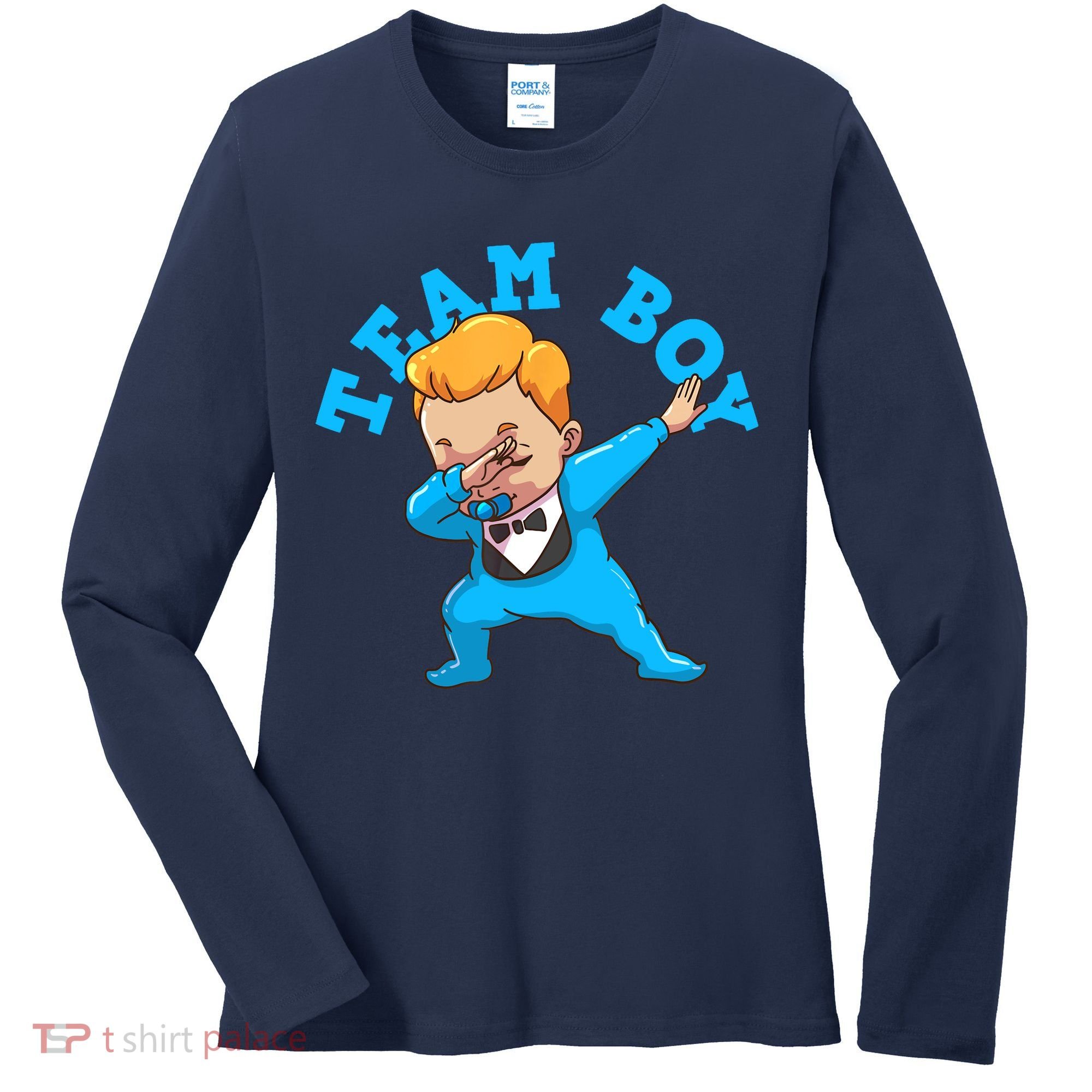 Gender Reveal Team Boy Women's Long Sleeve Shirt