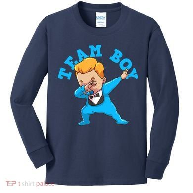 Gender Reveal Team Boy Kids Long Sleeve Shirt