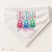 Girl Retro Taylor First Name Personalized Groovy 80'S P.i.n.k. USA-Made Doggie Bandana thumb 0