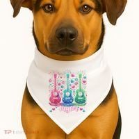 Girl Retro Taylor First Name Personalized Groovy 80'S P.i.n.k. USA-Made Doggie Bandana thumb 1
