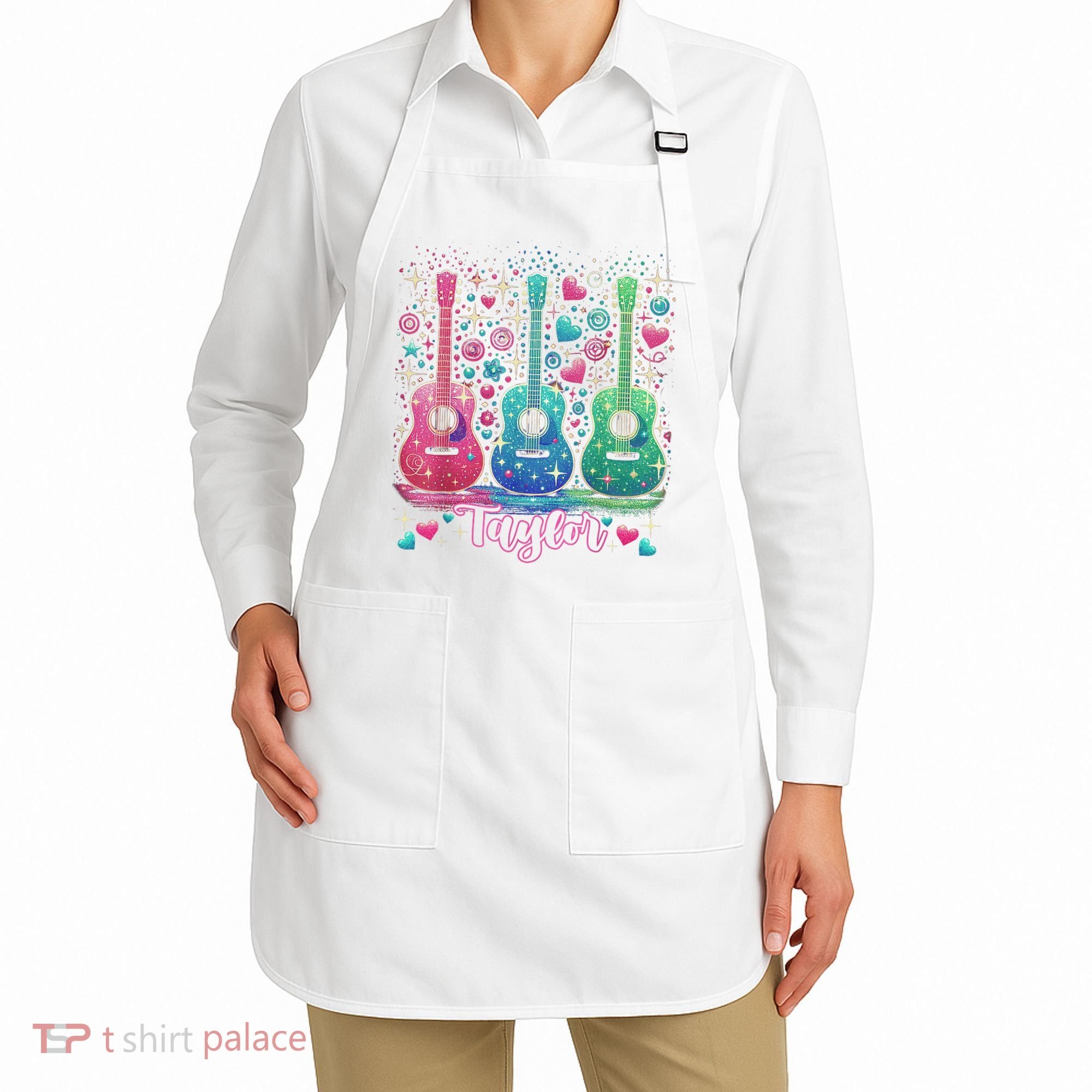 Girl Retro Taylor First Name Personalized Groovy 80'S P.i.n.k. Apron