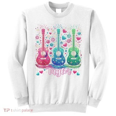 Girl Retro Taylor First Name Personalized Groovy 80'S P.i.n.k. Sweatshirt