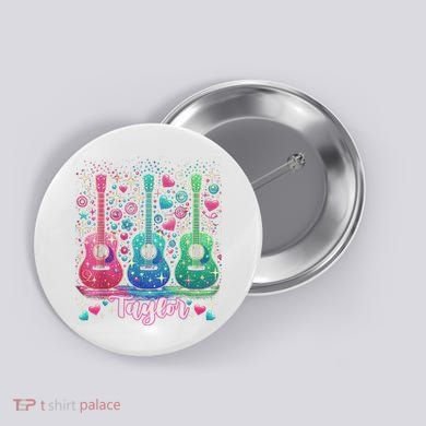 Girl Retro Taylor First Name Personalized Groovy 80'S P.i.n.k. Button
