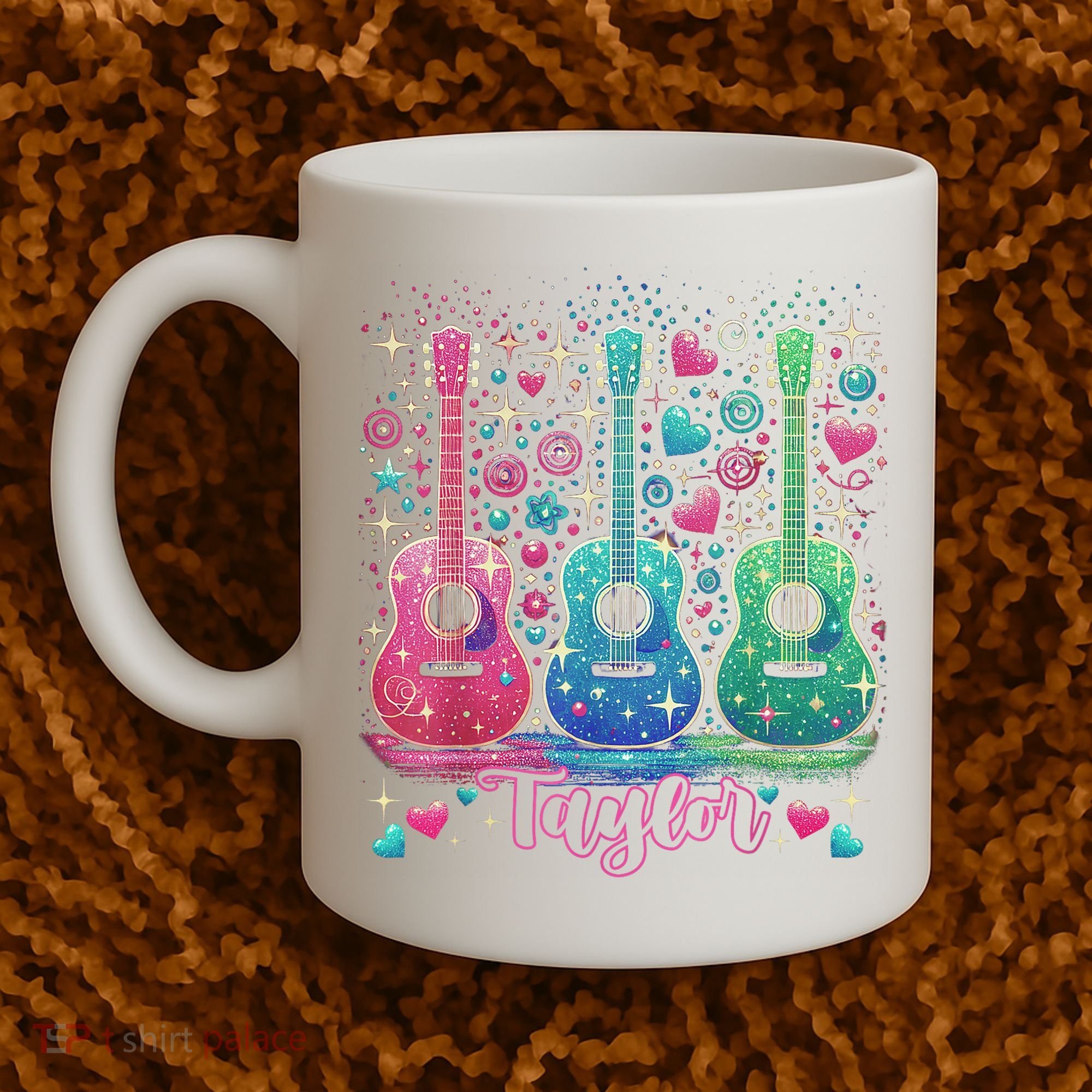Girl Retro Taylor First Name Personalized Groovy 80'S P.i.n.k. Coffee Mug