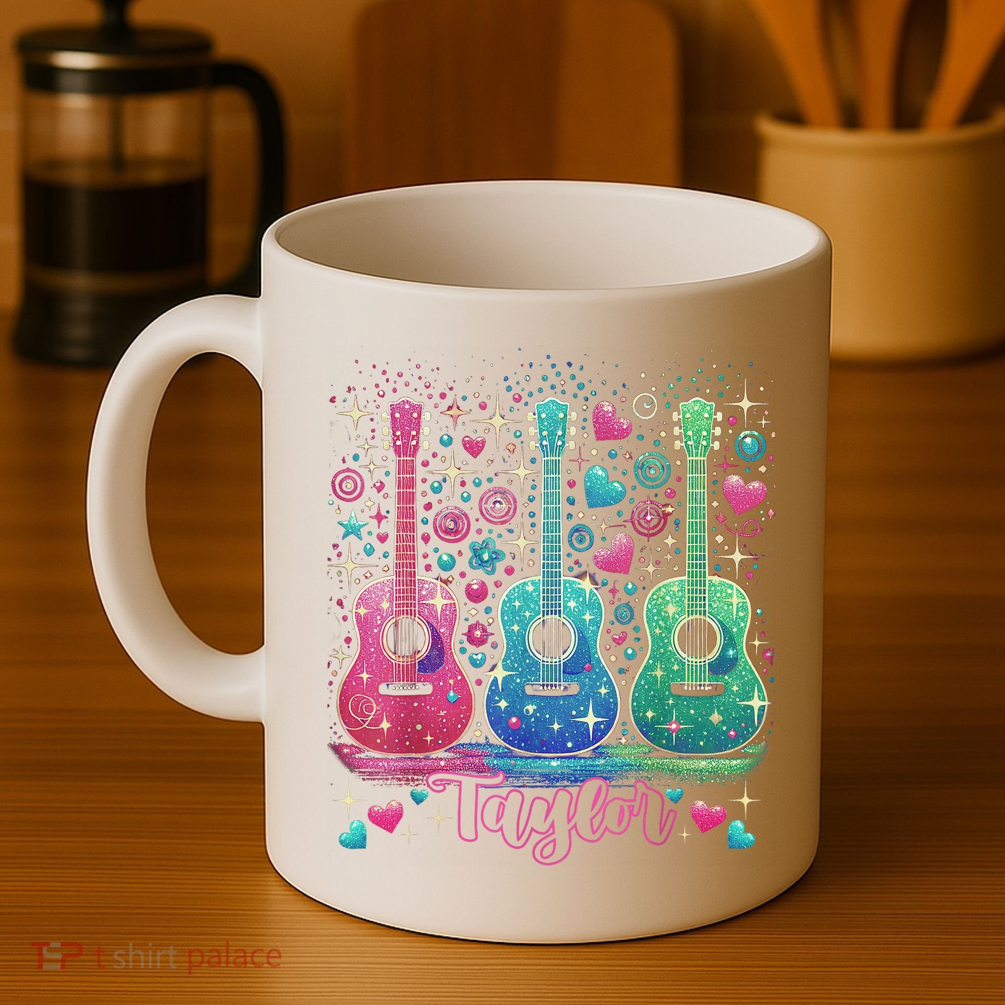 Girl Retro Taylor First Name Personalized Groovy 80'S P.i.n.k. Coffee Mug