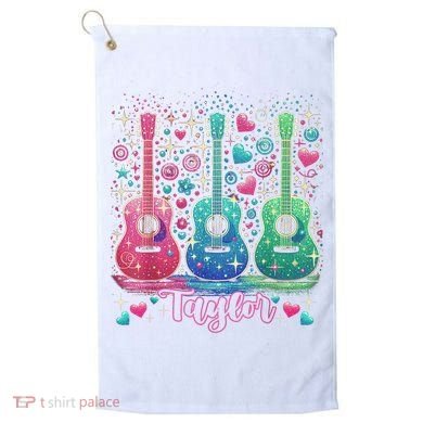 Girl Retro Taylor First Name Personalized Groovy 80'S P.i.n.k. Golf Towel