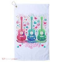 Girl Retro Taylor First Name Personalized Groovy 80'S P.i.n.k. Golf Towel thumb 0