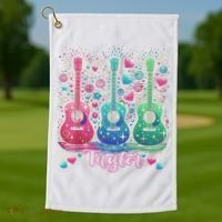 Girl Retro Taylor First Name Personalized Groovy 80'S P.i.n.k. Golf Towel thumb 1