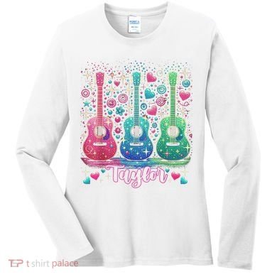 Girl Retro Taylor First Name Personalized Groovy 80'S P.i.n.k. Women's Long Sleeve Shirt