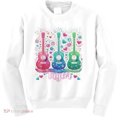 Girl Retro Taylor First Name Personalized Groovy 80'S P.i.n.k. Kids Sweatshirt