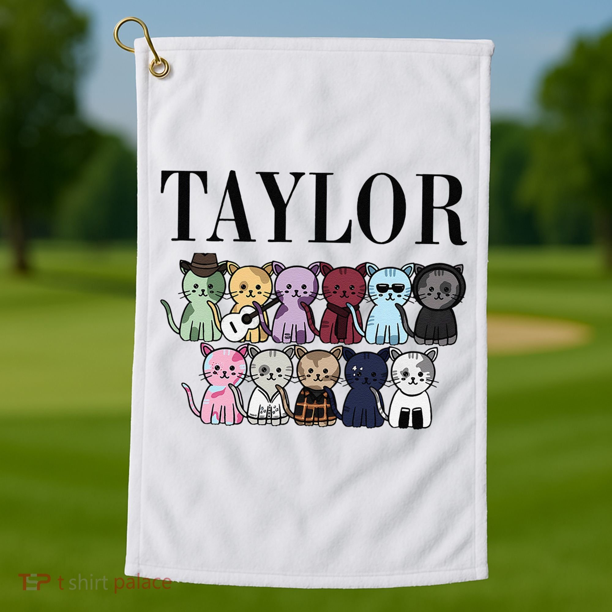 Girl Retro Taylor Groovy Birthday Gift Golf Towel