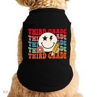 Groovy Retro Third Grade Back To School Students Teachers Doggie Tank thumb 0
