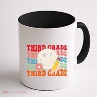 Groovy Retro Third Grade Back To School Students Teachers Coffee Mug thumb 1