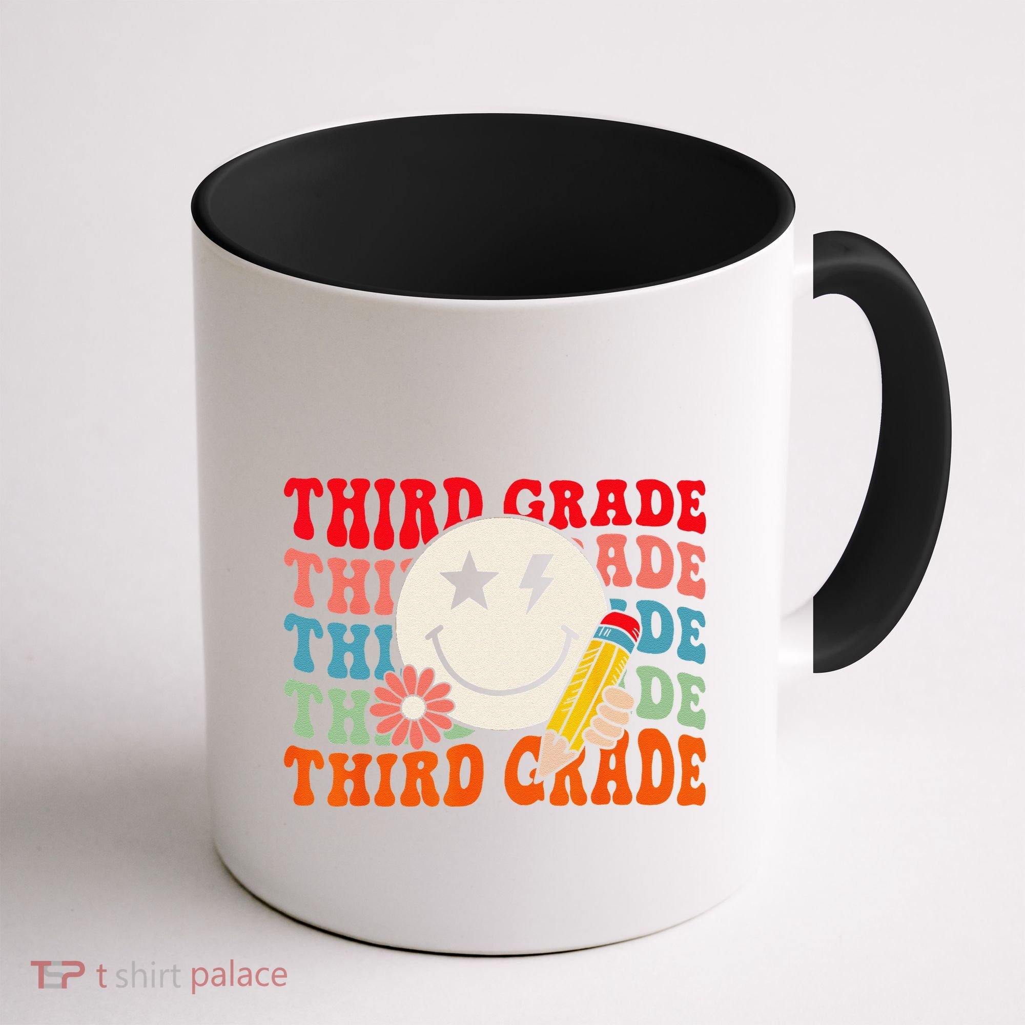 Groovy Retro Third Grade Back To School Students Teachers Coffee Mug