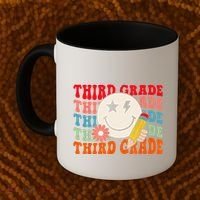 Groovy Retro Third Grade Back To School Students Teachers Coffee Mug thumb 2