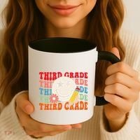 Groovy Retro Third Grade Back To School Students Teachers Coffee Mug thumb 3