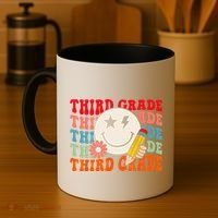 Groovy Retro Third Grade Back To School Students Teachers Coffee Mug thumb 4