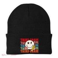 Groovy Retro Third Grade Back To School Students Teachers Beanie thumb 0