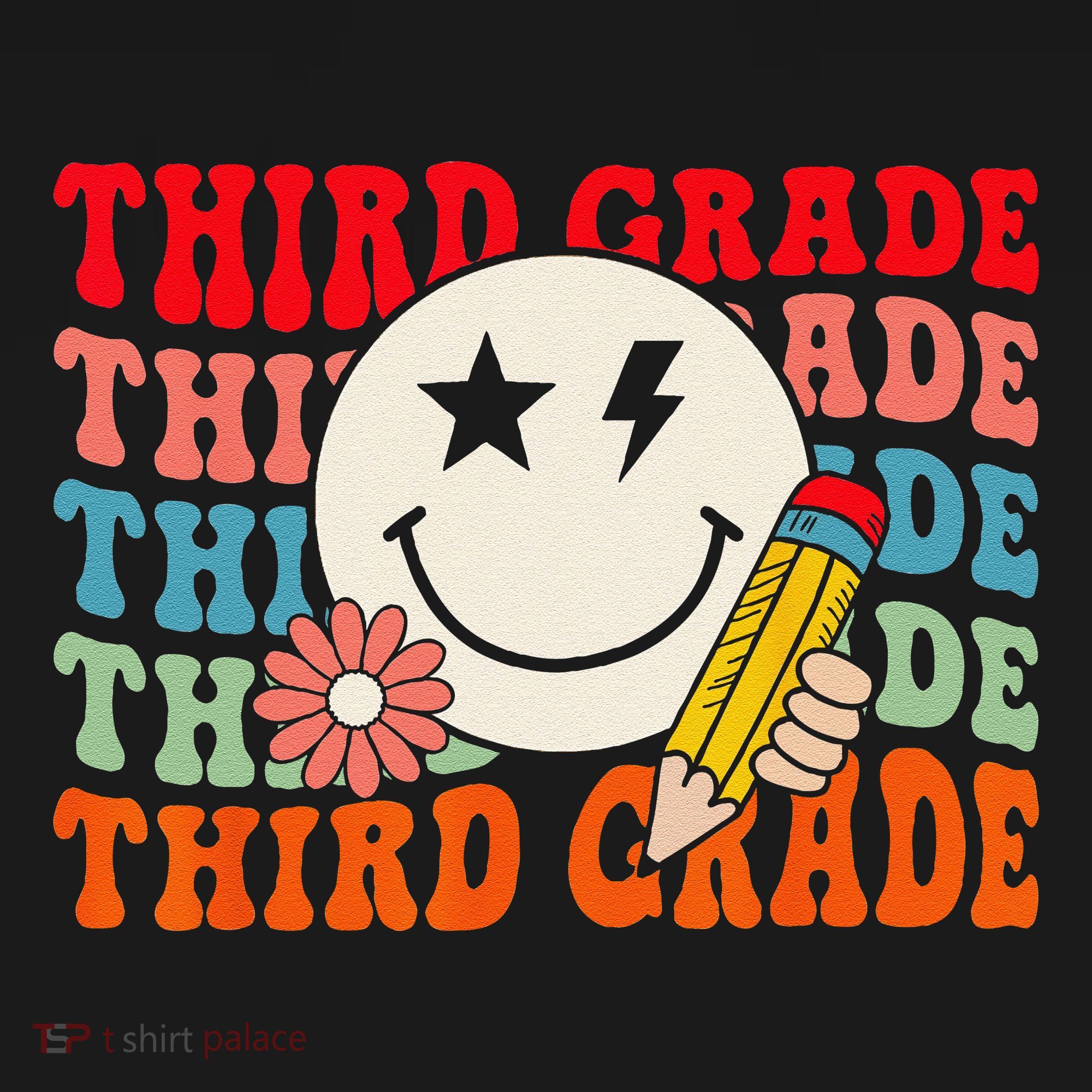 Groovy Retro Third Grade Back To School Students Teachers Pajama Set